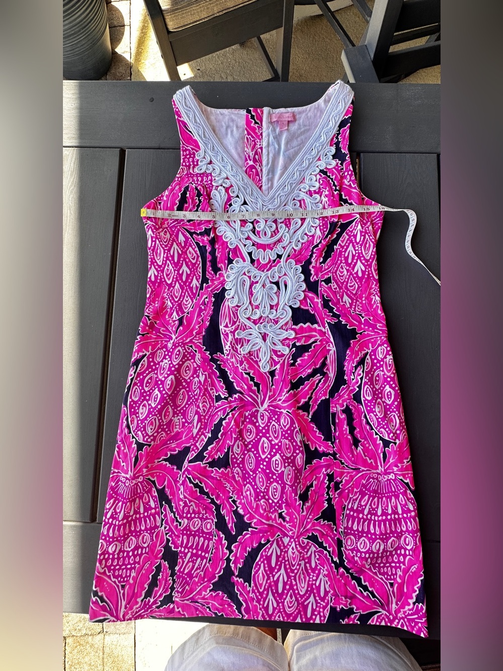 Lilly Pulitzer Women’s Size 4 Cotton Shift Dress Floral V-Neck Sleeveless Zip